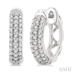 Pave-Set Petite Diamond Huggie Earrings