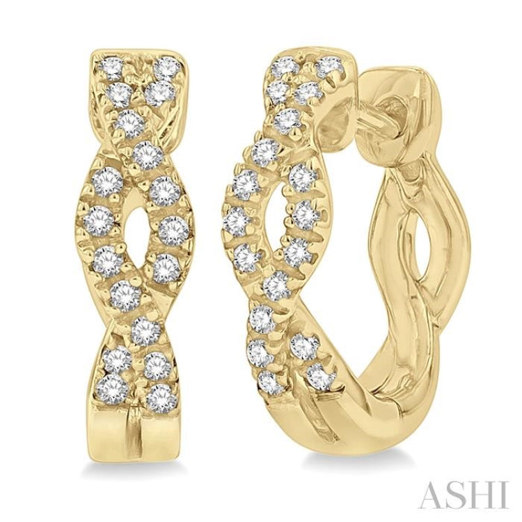 Swirl Petite Diamond Huggie Fashion Earrings