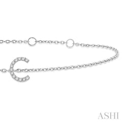 'C' Initial Diamond Chain Bracelet