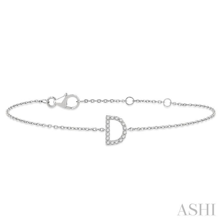 'D' Initial Diamond Chain Bracelet