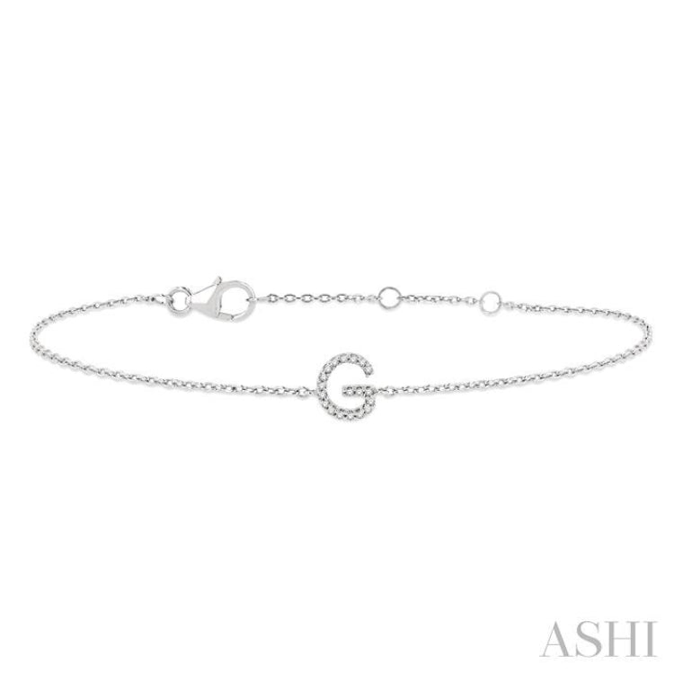 'G' Initial Diamond Chain Bracelet