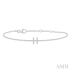 'H' Initial Diamond Chain Bracelet