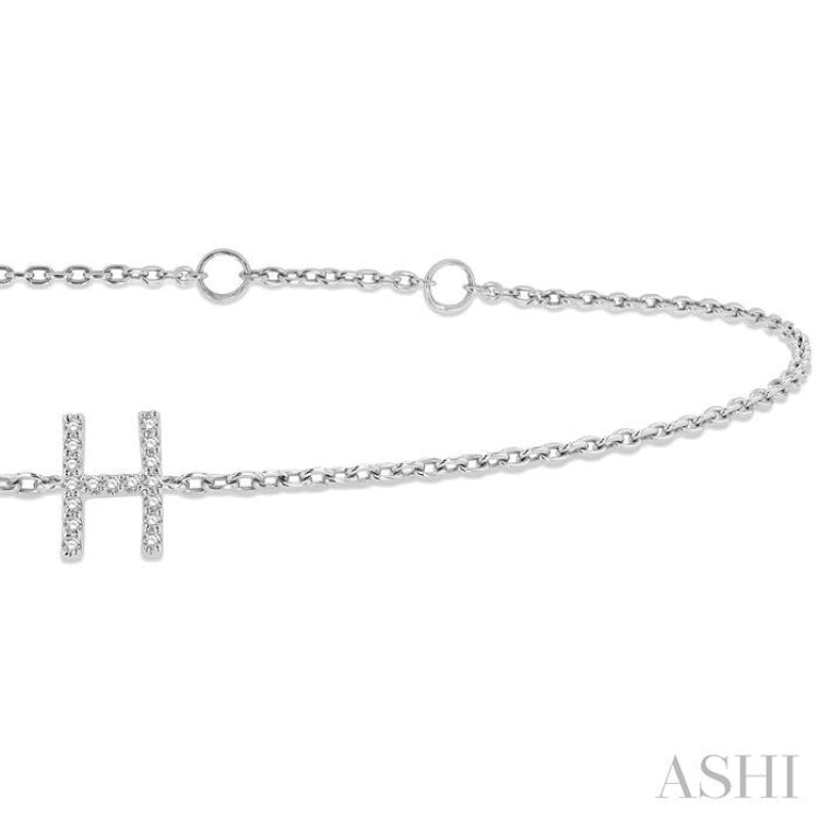 'H' Initial Diamond Chain Bracelet