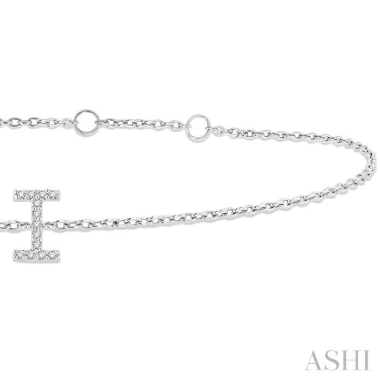 'I' Initial Diamond Chain Bracelet