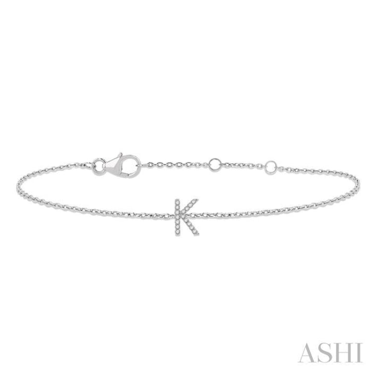 'K' Initial Diamond Chain Bracelet