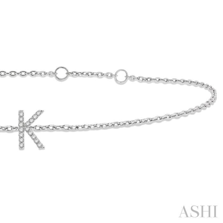 'K' Initial Diamond Chain Bracelet