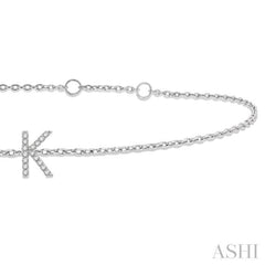 'K' Initial Diamond Chain Bracelet