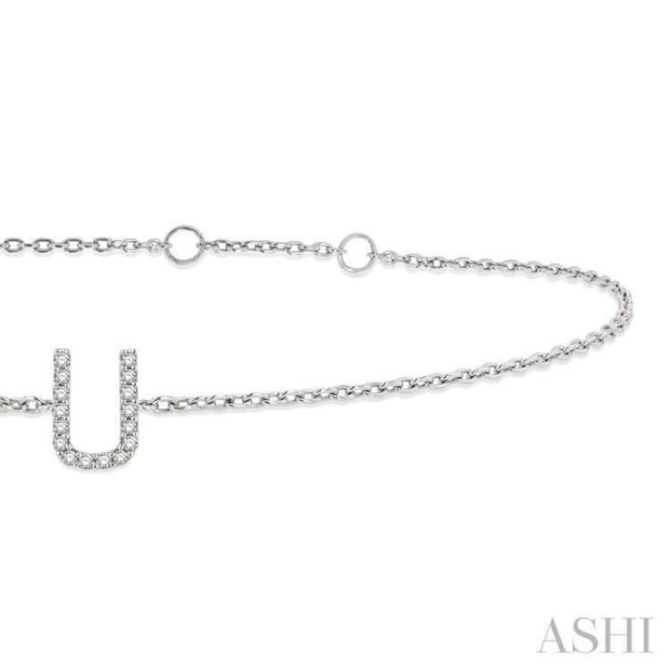 'U' Initial Diamond Chain Bracelet