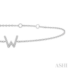 'W' Initial Diamond Chain Bracelet