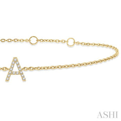 'A' Initial Diamond Chain Bracelet