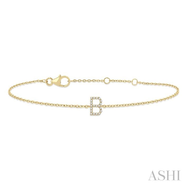 'B' Initial Diamond Chain Bracelet