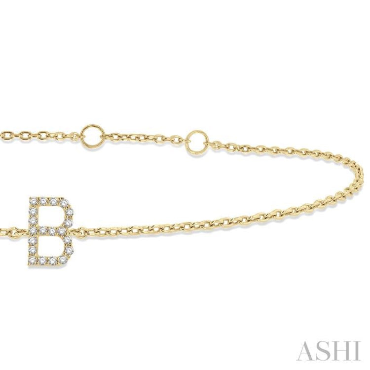 'B' Initial Diamond Chain Bracelet