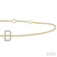 'B' Initial Diamond Chain Bracelet