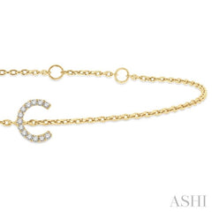 'C' Initial Diamond Chain Bracelet