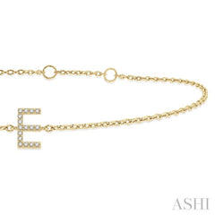 'E' Initial Diamond Chain Bracelet