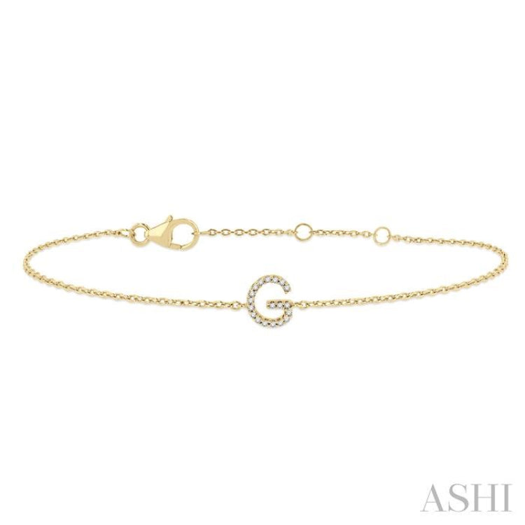 'G' Initial Diamond Chain Bracelet