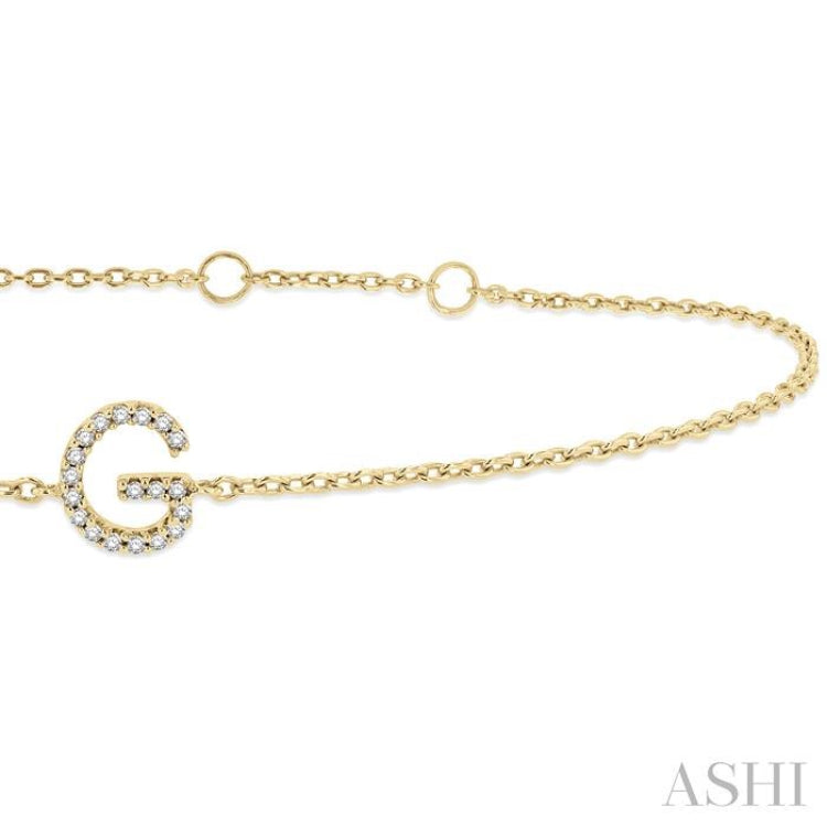 'G' Initial Diamond Chain Bracelet