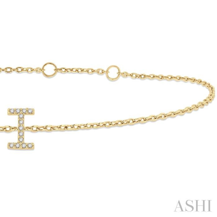 'I' Initial Diamond Chain Bracelet