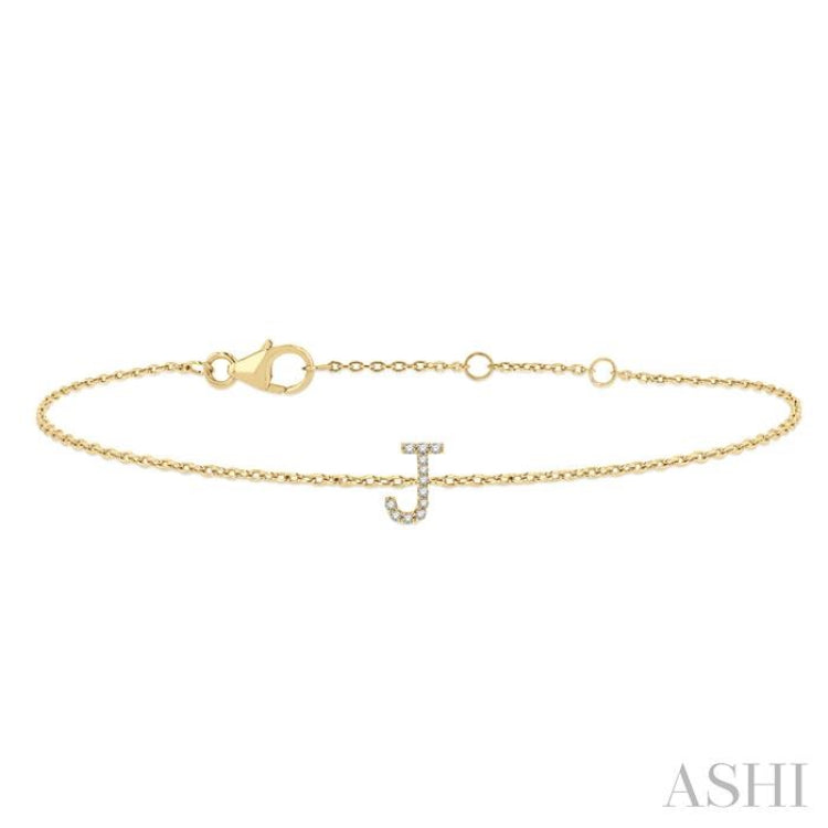 'J' Initial Diamond Chain Bracelet