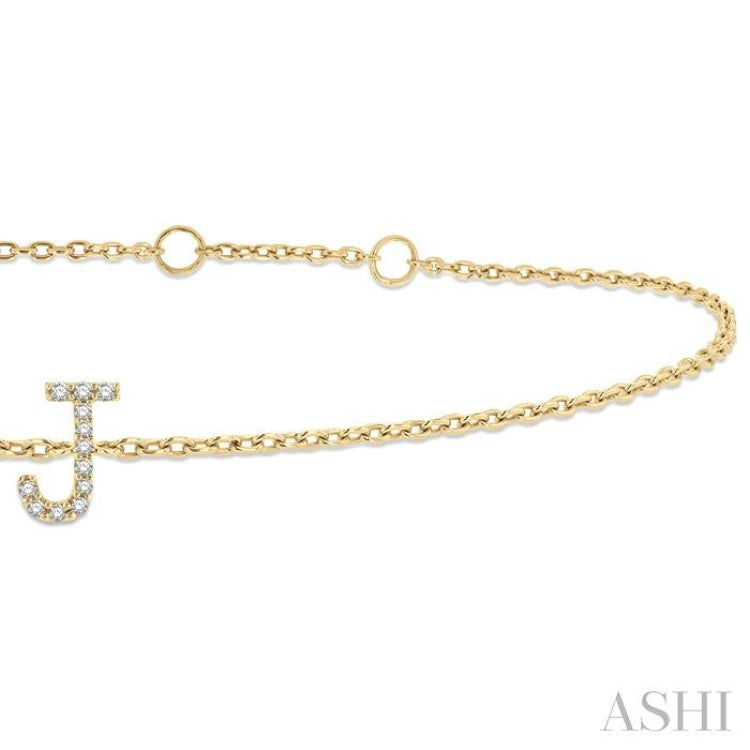 'J' Initial Diamond Chain Bracelet