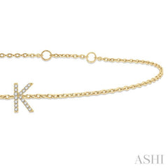 'K' Initial Diamond Chain Bracelet