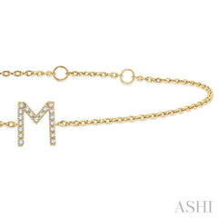 'M' Initial Diamond Chain Bracelet