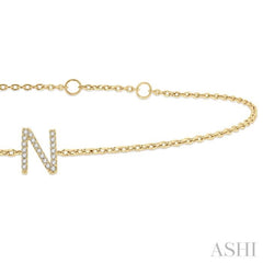 'N' Initial Diamond Chain Bracelet