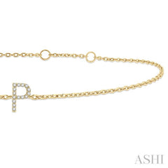 'P' Initial Diamond Chain Bracelet