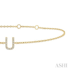 'U' Initial Diamond Chain Bracelet