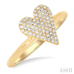 Pave-Set Heart Shape Diamond Fashion Ring