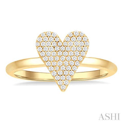 Pave-Set Heart Shape Diamond Fashion Ring