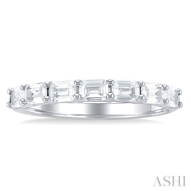 Emerald Shape East-West Diamond Fashion Band