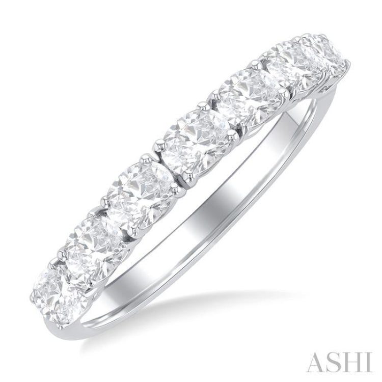 Oval Shape East-West Diamond Fashion Band