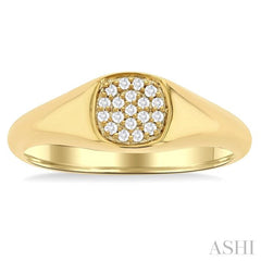 Cushion  Shape Diamond Signet Ring