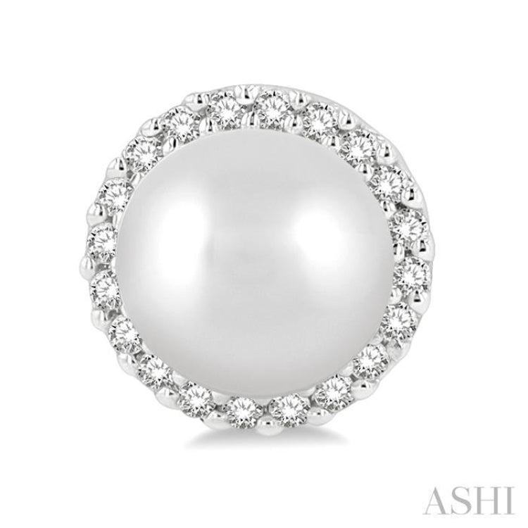 Pearl & Petite Halo Diamond Fashion Earrings