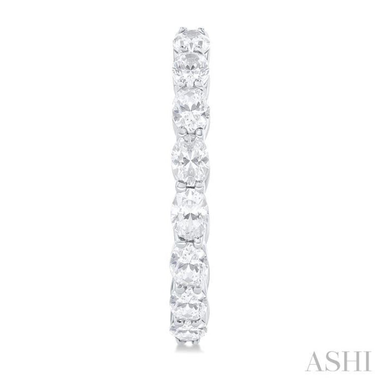 Oval Shape East-West Diamond Fashion Hoop Earrings