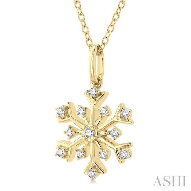 Snow Flake Petite Diamond Fashion Pendant