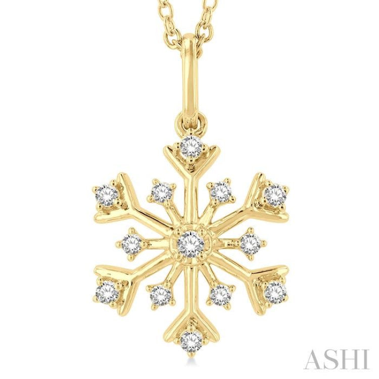 Snow Flake Petite Diamond Fashion Pendant