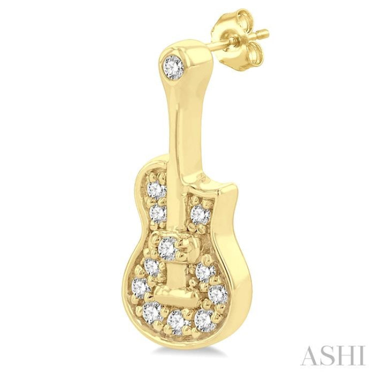 Guitar Petite Diamond Fashion Earrings