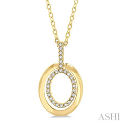 Oval Shape Petite Diamond Fashion Pendant