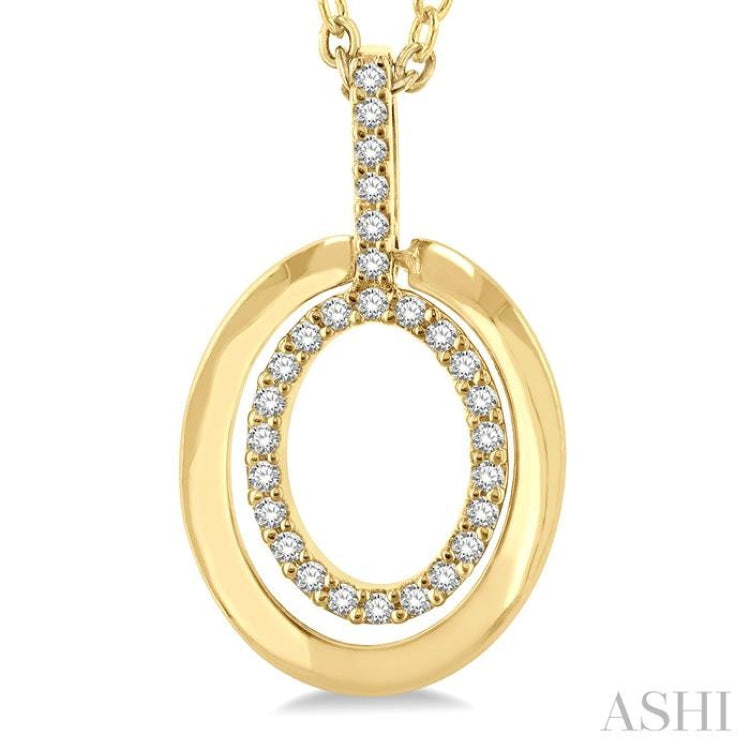 Oval Shape Petite Diamond Fashion Pendant