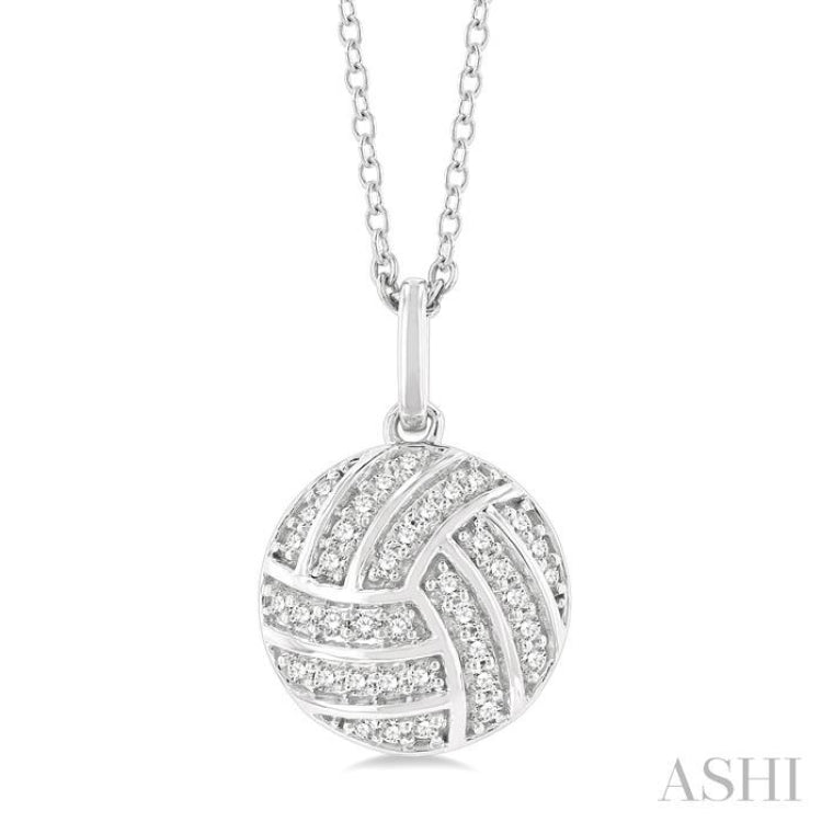 Volleyball Petite Diamond Fashion Pendant