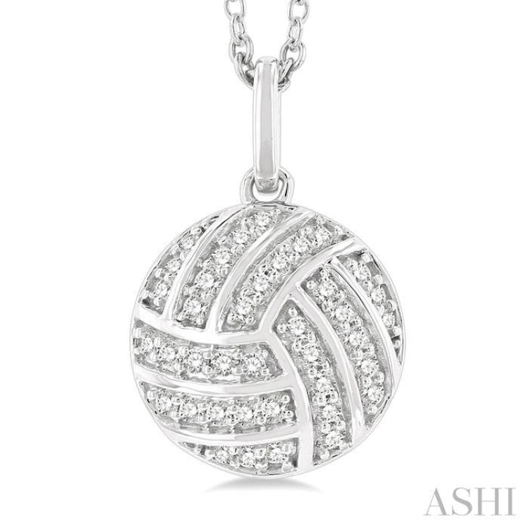 Volleyball Petite Diamond Fashion Pendant