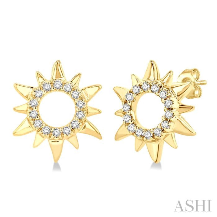 Sunburst Petite Diamond Fashion Earrings