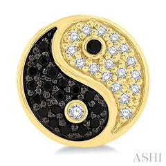 Yin Yang Petite Black Diamond Fashion Earrings