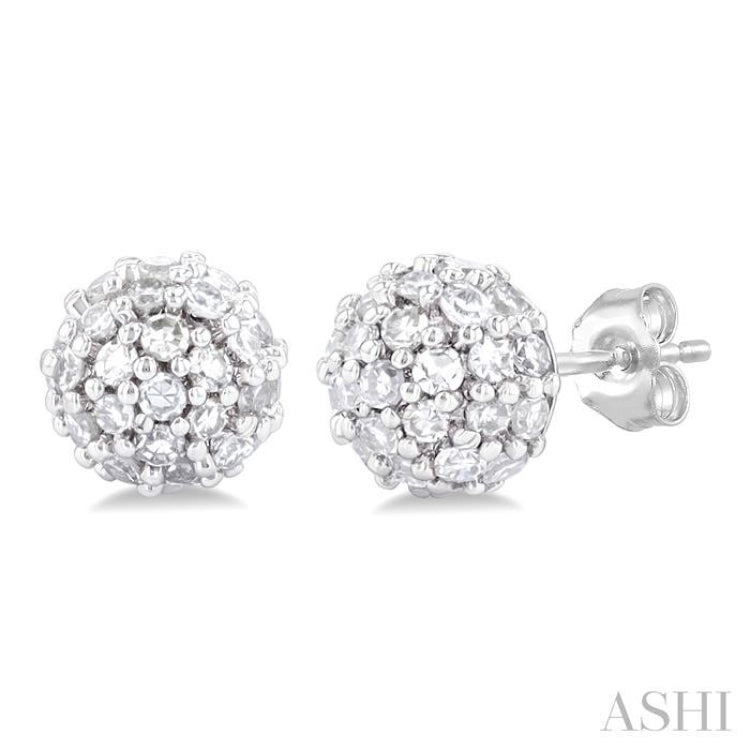 Disco Ball Petite Diamond Fashion Earrings