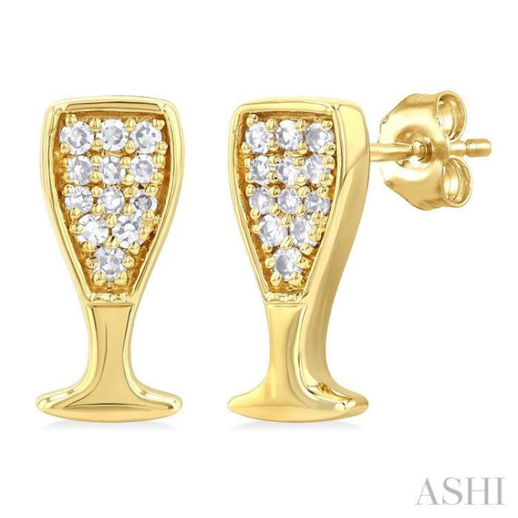 Champagne Glass Petite Diamond Fashion Earrings