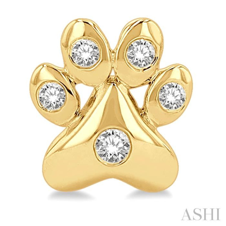 Dog Paw Petite Diamond Fashion Earrings