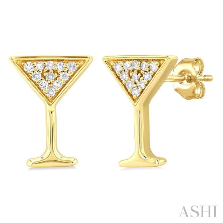 Martini Glass Petite Diamond Fashion Earrings