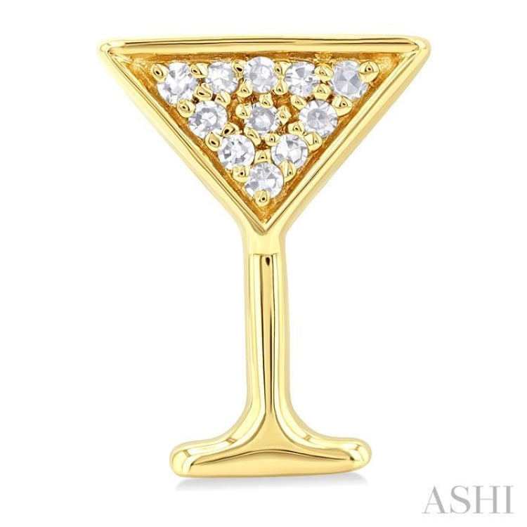 Martini Glass Petite Diamond Fashion Earrings